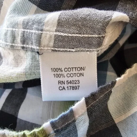 Banana Republic Button Up Shirt Mens XL Green Plaid Long Sleeve Cotton - Picture 6 of 8